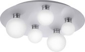 LED Plafondlamp WiZ - Smart LED - Iona Dulpio - 15W - Aanpasbare Kleur - Dimbaar - Afstandsbediening - Rond - Mat Nikkel - Aluminium