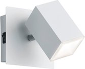 LED Wandspot - Iona Laginos - 8W - Warm Wit 3000K - 1-lichts - Vierkant - Mat Wit - Aluminium