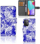 Book Style Case Samsung Galaxy A52 Smartphone Hoesje Angel Skull Blue