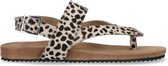 Manfield - Dames - Beige sandalen met cheetahprint - Maat 39