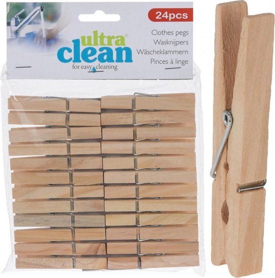 Houten Wasknijpers 24 stuks - wasknijper - hout -houten wasknijpers