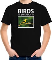 Dieren foto t-shirt Wielewaal vogel - zwart - kinderen - birds of the world - cadeau shirt Wielewaal vogels liefhebber M (134-140)