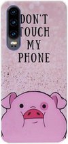 ADEL Siliconen Back Cover Softcase Hoesje Geschikt voor Huawei P30 - Biggetje Don't Touch My Phone