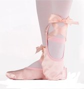 KDA Sports Balletschoenen met linten en splitzool - Satijn Roze - Maat 24
