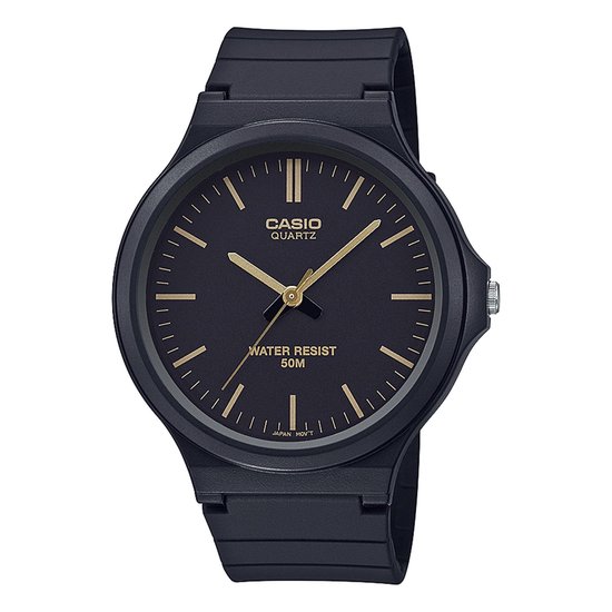 Foto: Casio mw 240 1e2vef casio collection horloge mannen zwart kunststof 43 mm