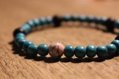 Wellness-House | Ademkransje Turquoise & Pink | Ademhalings Oefening | Meditatie Armband | Yoga | Zen | Unisex | Uniek | Handgemaakt |