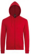 SOLS Herenstenen Ritssluiting in de vorm van een gewone Hoodie (Rood)