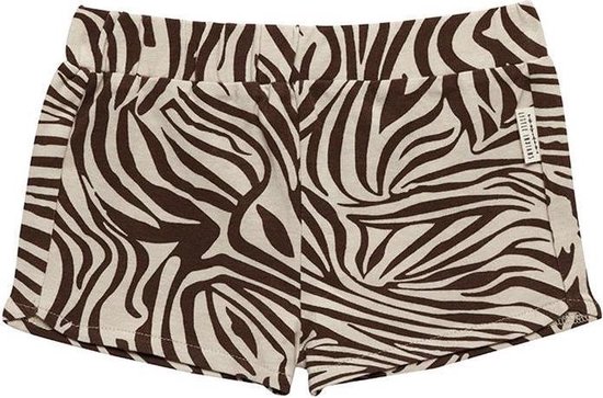 Little Indians Short Zebra Filles Katoen Marron/Crème Taille 80
