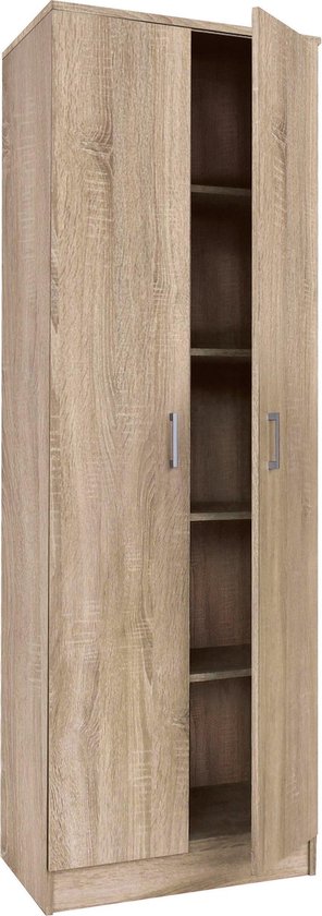 Rousseau - Opbergkast Ray - 60cm - deuren - 4 legplanken sonoma eik |