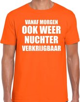 Koningsdag t-shirt morgen nuchter verkrijgbaar oranje - heren - Kingsday outfit / kleding / shirt L