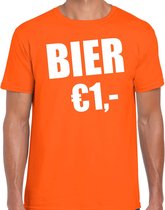 Koningsdag t-shirt bier 1 euro oranje - heren - Kingsday outfit / kleding / shirt M