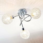 Lindby - LED plafondlamp - 3 lichts - metaal, glas - H: 23.5 cm - G9 - zilver, chroom - Inclusief lichtbronnen