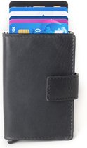 Figuretta Leren Cardprotector RFID Compact Creditcardhouder - Dames en Heren - Zwart