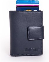Figuretta Cardprotector Leren Portemonnee met RFID Bescherming Heren Billfold Blauw