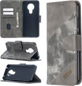 Voor Nokia 5.3 Bijpassende kleur Krokodiltextuur Horizontale flip PU lederen tas met portemonnee & houder & kaartsleuven (grijs)