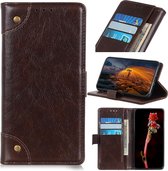 Voor Huawei P40 koperen gesp nappa textuur horizontale flip lederen tas met houder & kaartsleuven & portemonnee (koffie)