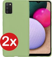 Samsung A02s Hoesje Siliconen Case Cover - Samsung Galaxy A02s Hoesje Siliconen Hoes Siliconen - Groen - 2 PACK