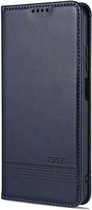 AZNS Xiaomi Redmi Note 9T Hoesje Book Case Kunst Leer Blauw