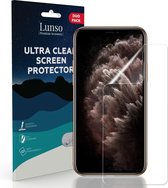 Lunso - Duo Pack (2 stuks) Beschermfolie - Full Cover Screen Protector - Geschikt voor iPhone 11 Pro Max