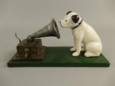 Beeld His Master's voice - Hond met grammofoon - Ijzer - 12 cm hoog