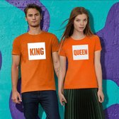 Oranje EK WK & Koningsdag T-Shirt Blok (HEREN - MAAT XL) | Oranje Kleding | WK Feestkleding