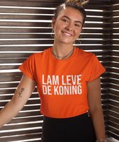Oranje Koningsdag T-Shirt Lam Leve (DAMES - MAAT S) | Oranje Kleding & Shirts | Feestkleding