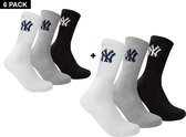 New York Yankees - 6-Pack Crew Socks - 6 Paar Sokken - 27 - 30 - Grijs/Wit/Zwart