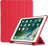 P.C.K. Hoesje/Smartcover rood met een vakje voor je pen geschikt voor Apple iPad AIR 4 10.9 (2020) MET PEN EN GLASFOLIE