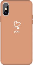 Voor iphone xs / x liefdesbrief brief patroon kleurrijke frosted tpu telefoon beschermhoes (koraal oranje)