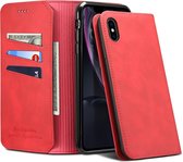 PU + TPU horizontale flip lederen tas met houder en kaartsleuven en portemonnee voor iPhone X / XS (rood)
