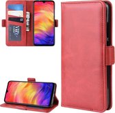 Voor Geschikt voor Xiaomi Redmi Note 7 / Redmi Note 7 Pro Double Buck Crazy Horse Business Mobiele telefoon Holster met Card Wallet Bracket-functie (rood)