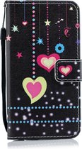 Kleurrijke hartpatroon horizontale flip lederen case voor Huawei P30 Lite, met houder & kaartsleuven & portemonnee