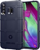 Schokbestendige beschermhoes volledige dekking siliconen hoesje voor Galaxy A40s (blauw)