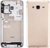 Achtercover + middenframe bezel voor Galaxy J3 (2016) / J320 (dubbele kaartversie) (goud)