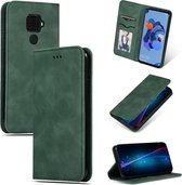 Voor Huawei Mate 30 Lite Retro Skin Feel Business Magnetische horizontale flip lederen tas (legergroen)