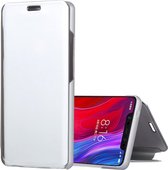 Mirror Clear View Horizontale Flip PU lederen tas voor Xiaomi Mi 8, met houder (zilver)