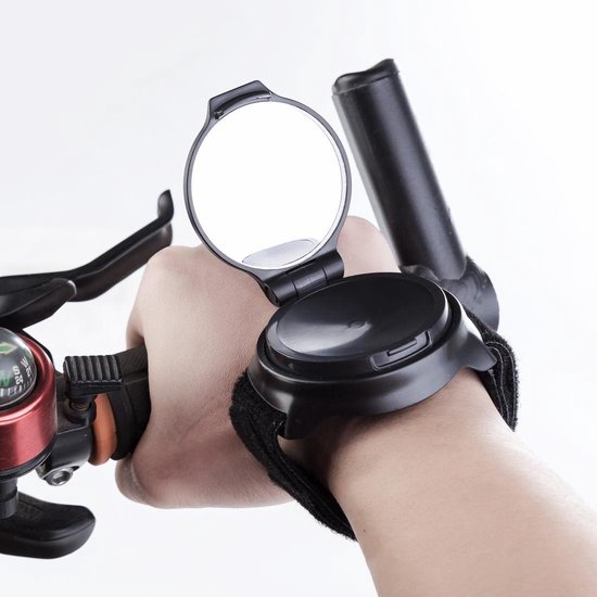 Let op type!! Fiets 360 graden terug spiegel Arm pols riem  achteruitkijkspiegel | bol.com