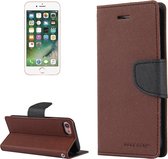 GOOSPERY FANCY DAGBOEK voor iPhone 8 & 7 Cross Texture horizontale flip lederen tas met kaartsleuven & portemonnee en houder (bruin)