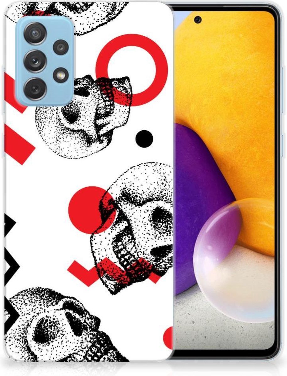 Silicone Back Case Samsung Galaxy A72 Skull Red