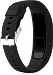 Zwart TPU-bandje met zilverkleurige gesp, geschikt voor Garmin Vivofit 4.