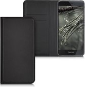 kwmobile hoesje voor Honor 8 / 8 Premium - Flip cover van imitatieleer - Smartphone beschermhoes in zwart