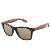IZZLE Zonnebril Dames 2590 - UV400 - Donkerbruin hout met zwart montuur/Gekleurd glas
