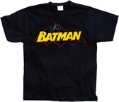 DC Comics Batman Heren Tshirt -L- Retro Logo Zwart