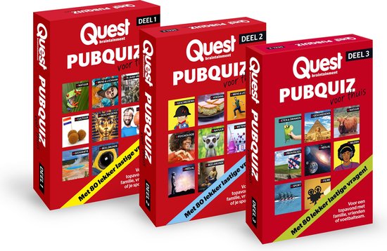 Afbeelding van het spel Quest Pubquiz voor Thuis set met deel 1-2-3