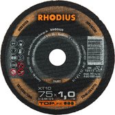 Rhodius 206803 TOPline lll XT10 Mini Doorslijpschijf - Extra dun - Mini discs - 75 x 10 x 1mm - RVS/Staal