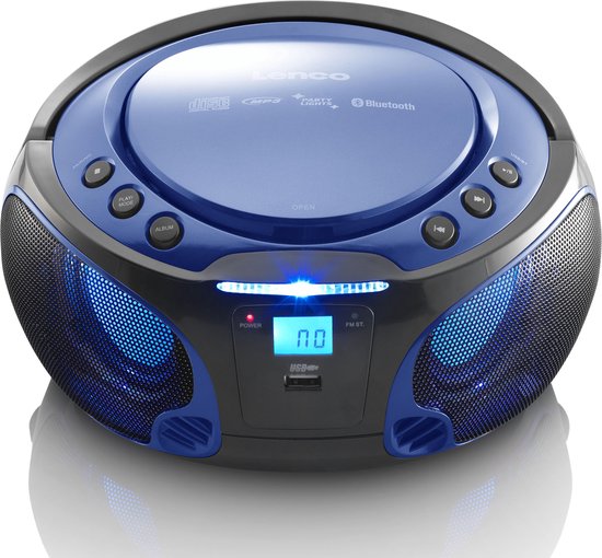 Lenco SCD-550BU - Draagbare radio met Bluetooth® en LED verlichting - Blauw  | bol.com