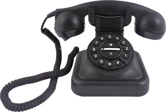 Profoon D-SIGN GRAHAM Retro telefoon - Uniek design met mechanische bel -  Zwart | bol.com