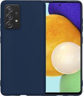 Samsung A52 Hoesje Siliconen - Samsung Galaxy A52 Case - Samsung A52 Hoes - Donkerblauw
