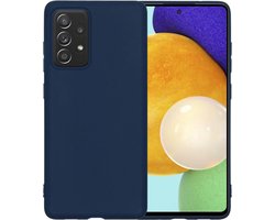 Hoesje - Geschikt voor Samsung Galaxy A52 - Sterk & Shockproof - Hoes Cover - Siliconen Case - Telefoonhoesjes - Donkerblauw