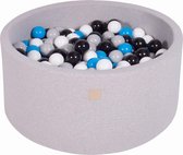 Ronde Ballenbak set incl 300 ballen 90x40cm - Licht Grijs: Wit, Blauw, Zwart, Grijs